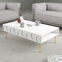Hanah Home Lyon 33 Mesa de Centro Blanca y Oro